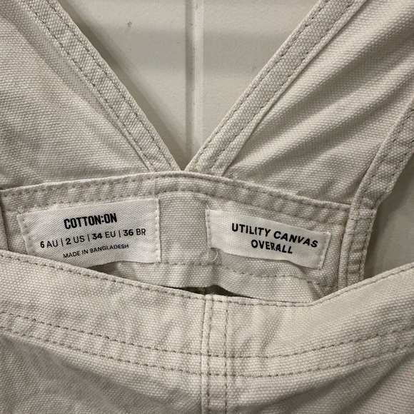 Cotton On Utility Cavas Cream Women's Overalls - Picture 2 of 3